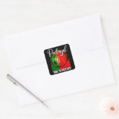 Football Portugal vlag, noodvlag groen rood Vierkante Sticker (Envelop)