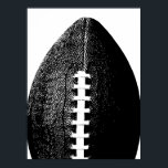 Football Poster - Zwarte Moderne Minimale Sport<br><div class="desc">Een modern football in een minimalistische kunststijl voor de pop.</div>