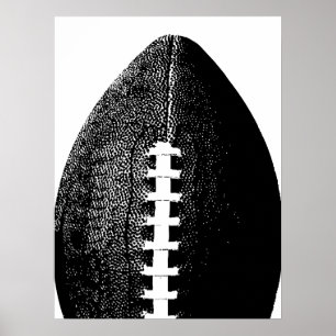 Football Poster - Zwarte Moderne Minimale Sport