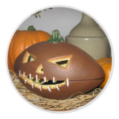 Football Pumpkin Keramische Knop (Voorkant)