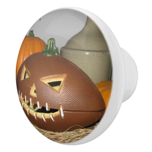 Football Pumpkin Keramische Knop (Rechts)