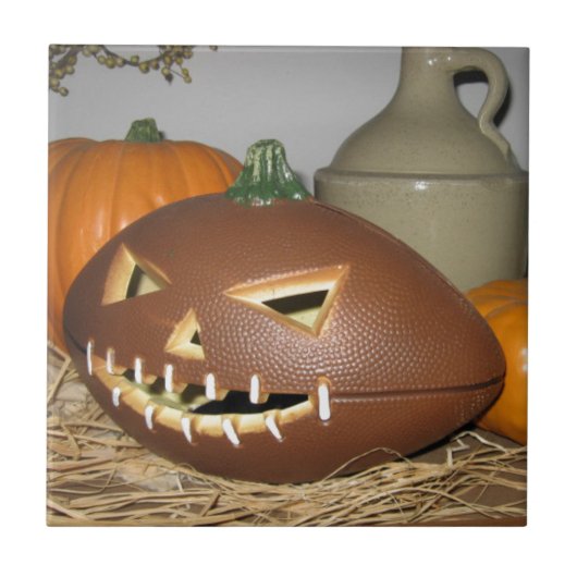 Football Pumpkin Tegeltje (Voorkant)