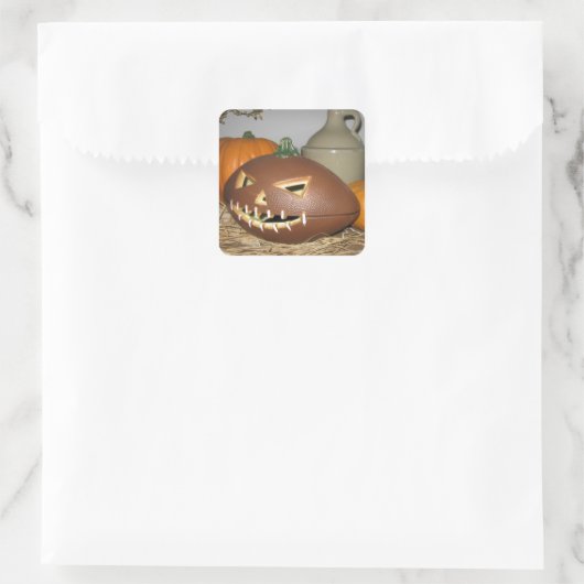Football Pumpkin Vierkante Sticker (Tas)