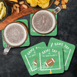 Football punt na staanders kartonnen onderzetters<br><div class="desc">Pas deze papieren onderzetters voor de game dag aan met je roedige vrienden. Punten in onze winkel koppelen.</div>