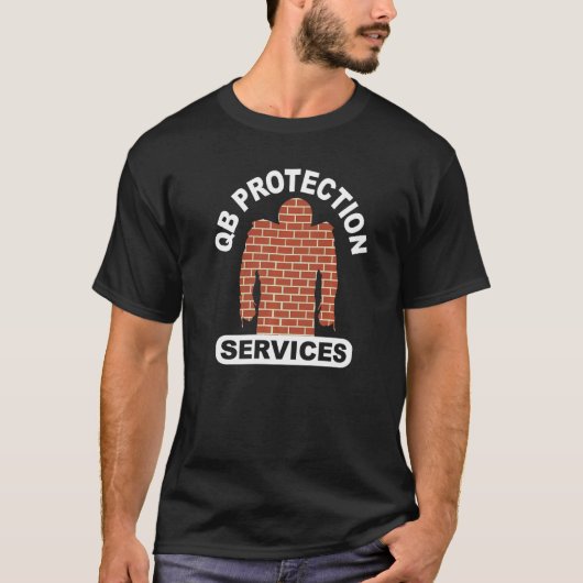 football qb protection services offensive lineman t-shirt (Voorkant)