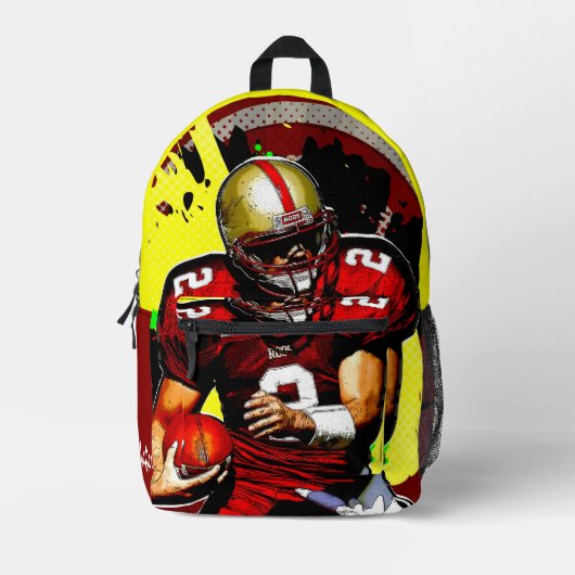 Football Quarterback gepersonaliseerd Bedrukte Rugzak (Voorkant)