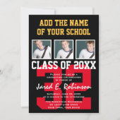 Football Quarterback Jersey Number Afstuderen Kaart (Voorkant)