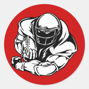 FOOTBALL QUARTERBACK LINEBACKER SPORT ATHLETISCH RONDE STICKER