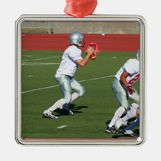 Football Quarterback-versiering Metalen Ornament (Voorkant)