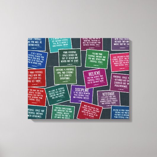 Football Quotes voor Motivation Stretched Canvas Afdruk (Voorkant)