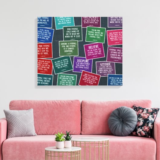 Football Quotes voor Motivation Stretched Canvas Afdruk (Insitu (Woonkamer))