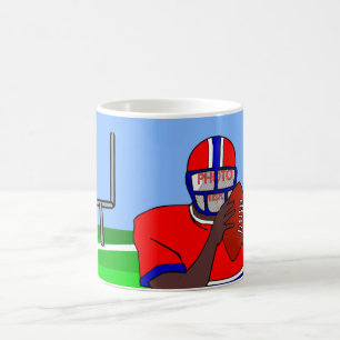 football raster van het fotogezicht koffiemok