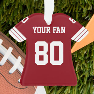 Football Red, Gold en White Jersey Ornament