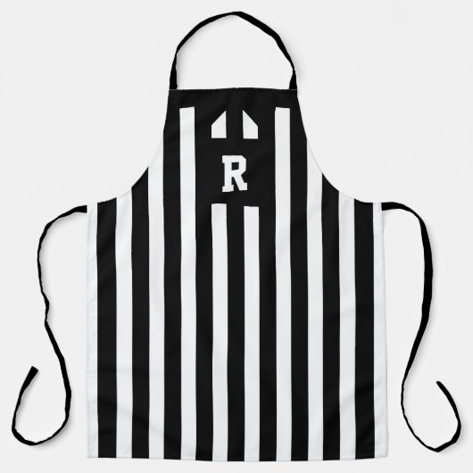 Football Referentie zwart-wit gestreept Schort (Voorkant)