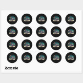 Football Retro  Halloween Skelet Ronde Sticker (Vel)