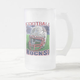Football Rocks Busted Helmet van Mudge Studios Matglas Bierpul