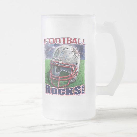 Football Rocks Busted Helmet van Mudge Studios Matglas Bierpul (Rechts)