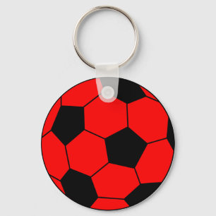 Football rood en zwart sleutelhanger