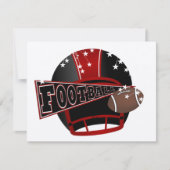 Football Rood en Zwart Uitnodiging - SRF (Voorkant)