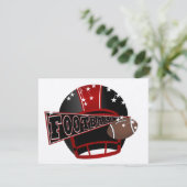 Football Rood en Zwart Uitnodiging - SRF (Staand voorkant)