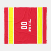 Football rood, goud en wit, op maat gemaakt fleece deken (Voorkant (Horizontaal))