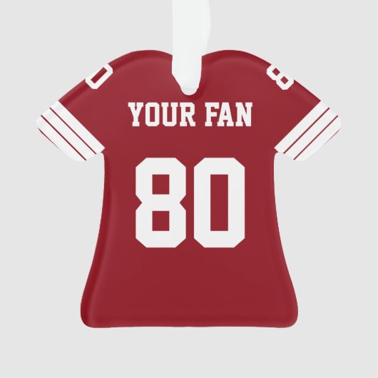 Football Rood, Goud & Wit Jersey Ornament (voorkant)