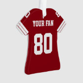 Football Rood, Goud & Wit Jersey Ornament (voorkant)