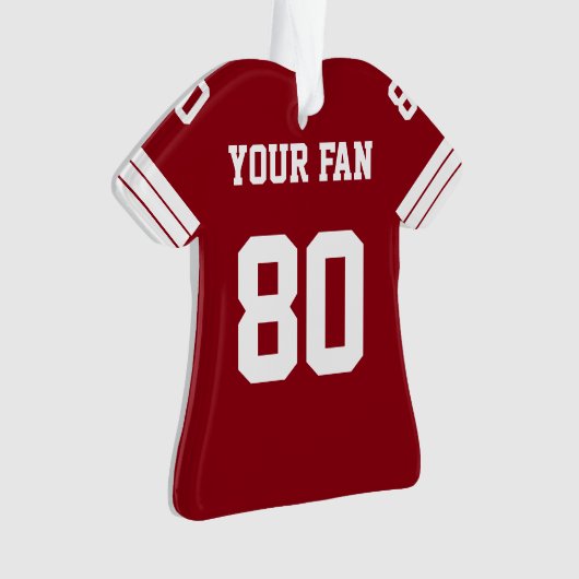 Football Rood, Goud & Wit Jersey Ornament (voorkant)