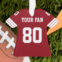 Football Rood, Goud & Wit Jersey Ornament