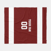 Football Rood & Wit Gepersonaliseerd Fleece Deken (Voorkant (Horizontaal))
