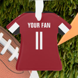 Football Rood & Zwart Jersey Ornament
