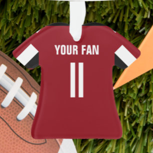 Football Rood & Zwart Jersey Ornament
