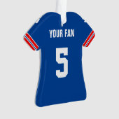 Football Royal Blue, Rood & Wit Jersey Ornament (voorkant)