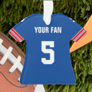 Football Royal Blue, Rood & Wit Jersey Ornament