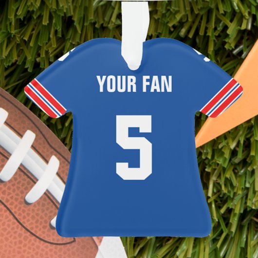 Football Royal Blue, Rood & Wit Jersey Ornament
