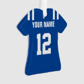 Football Royal Blue & White Jersey Ornament (voorkant)