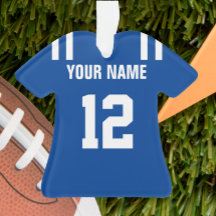 Football Royal Blue & White Jersey Ornament