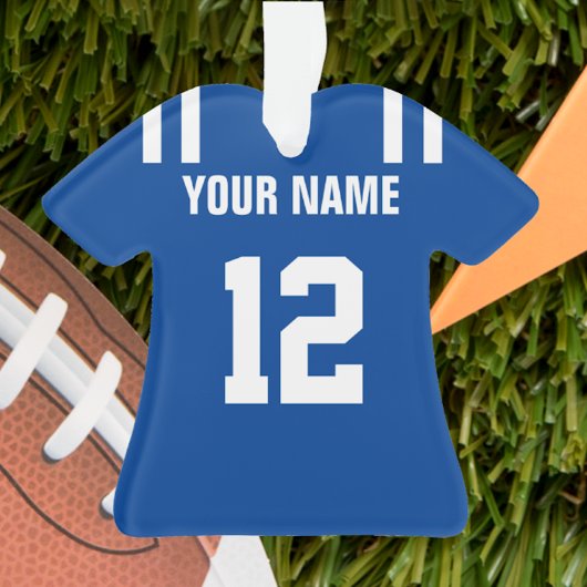 Football Royal Blue & White Jersey Ornament