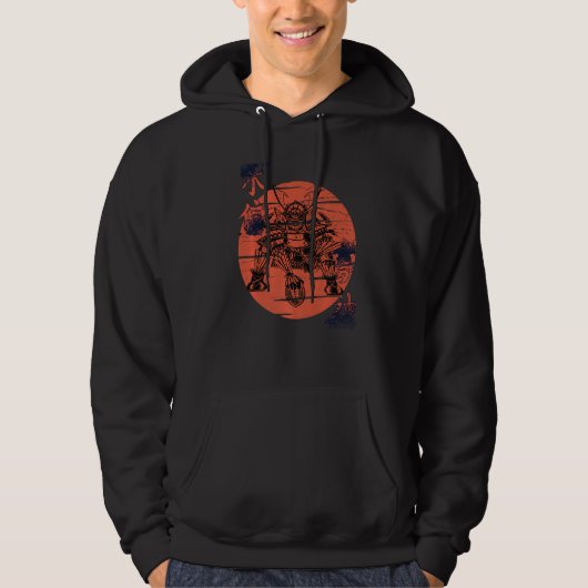 Football Samurai Funny Warrior Armor Japanese Warr Hoodie (Voorkant)