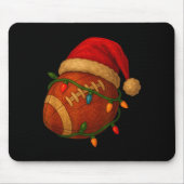 Football Santa Christmas Lights Xmas Men Boys Kids Muismat (Voorkant)