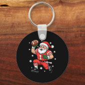 Football Santa Claus Lineman Christmas Quarterback Sleutelhanger (Voorkant)