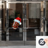 Football Santa Hat Venster Cling Raamsticker (Kantoordeur)