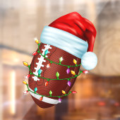 Football Santa Hat Venster Cling Raamsticker (Vel 2)