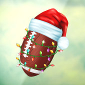 Football Santa Hat Venster Cling Raamsticker (Vel 3)