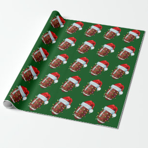 Football Santa Hoed Wrapping Papier