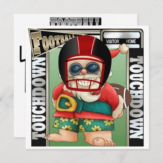 Football Santa Invitation Kaart (Voorkant / Achterkant)