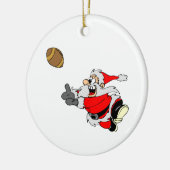 Football Santa Keramisch Ornament (Links)