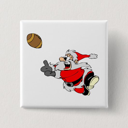 Football Santa Vierkante Button 5,1 Cm (Voorkant)