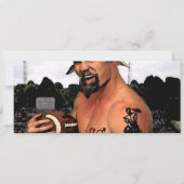 Football satyr in Briefs Custom Invitations Kaart (Achterkant)