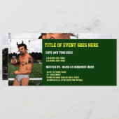 Football satyr in Briefs Custom Invitations Kaart (Voorkant / Achterkant)